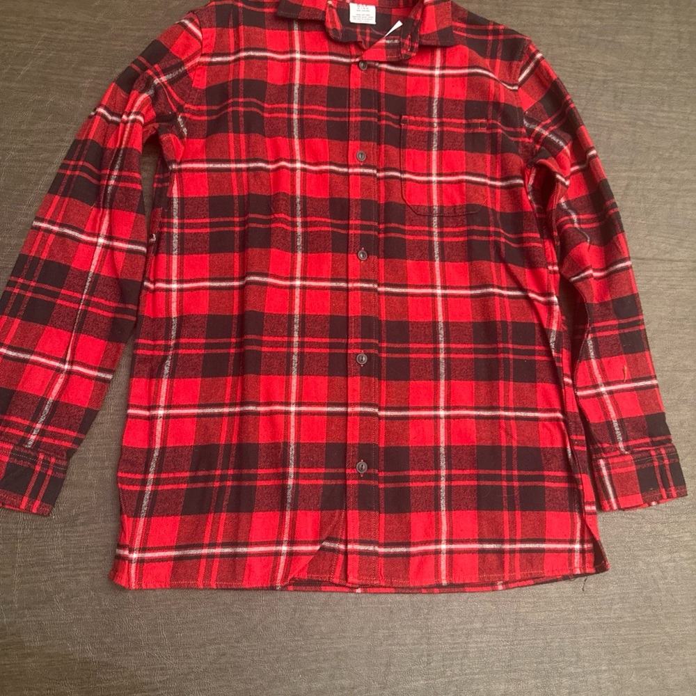 GAP Kids Red and Black Plaid boys XXL 14-16 Shirt NWT